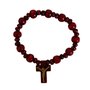 Pulseira Cristo Madeira Vermelha - 8 Mm