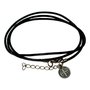 Pulseira Medalha de São Bento Couro liso - 2 mm