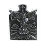 Quadro Cruz São Miguel Arcanjo de Metal Prata Velho - 7,5 cm