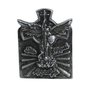 Quadro Cruz São Miguel Arcanjo de Metal Prata Velho - 7,5 cm