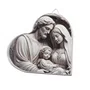 Quadro da Sagrada Família Preto e Branco Coração Parede e Mesa - 16,5 cm