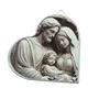 Quadro da Sagrada Família Preto e Branco Coração Parede e Mesa - 16,5 cm