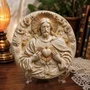 Quadro do Sagrado Coração de Jesus Redondo Brilhante Parede e Mesa - 20 cm