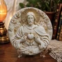 Quadro do Sagrado Coração de Jesus Redondo Fosco Parede e Mesa - 20 cm