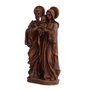 Imagem da Sagrada Família Menino Jesus Colo Resina Efeito Madeira - 30 cm