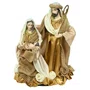 Presépio Importado de Resina Tecido Branco Dourado - 25 cm