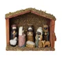 Resina Importada Presépio Infantil com Estábulo de Madeira - 16 cm x 20 cm