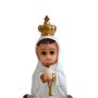 Imagem Nossa Senhora de Fatima com Pastores Infantil Resina Nacional - 9 cm 