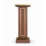 Coluna Pedestal em Madeira Escura para Imagens Detalhe Dourado - 1 mt x 30 cm x 30 cm
