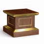 Coluna Pedestal em Madeira para Imagens Detalhe Dourado - 40 cm x 40 cm x 40 cm