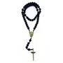 Terço Arcanjo São Miguel Emborrachado Preto - 6 mm