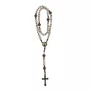 Terço de Nossa Senhora Aparecida Contas Bege Cruz - 6 mm