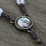 Terço de Nossa Senhora Aparecida Contas Bege Cruz - 6 mm