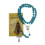 Terço de Nossa Senhora Aparecida Contas Crespas Azul 10 mm