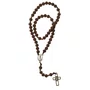 Terço de Nossa Senhora Aparecida Contas Crespas Marrom Claro 10 mm