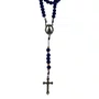 Terço de Nossa Senhora Aparecida Contas de Camurça Azul 8 mm