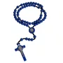 Terço de São Bento Contas Lisa Azul 8 mm