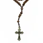 Terço Madeira Crucifixo Ouro Velho 4 mm