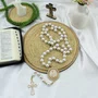Terço Noiva de Nossa Senhora Aparecida Perola Branca - 12 mm