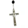 Terço Nossa Senhora Aparecida Cristal Vidro Irisado Preto