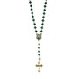 Terço de Nossa Senhora de Aparecida Verde Água e Dourado - 8 mm