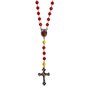 Terço de Nossa Senhora de Guadalupe Semi Cristal Vermelho - 7 mm
