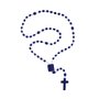 12 unid - Terço Nylon Transparente Entremeio Sag Coração de Jesus e Nossa Senhora Aparecida  34cm