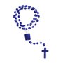 12 unid - Terço Nylon Azul Escuro Leitoso Entremeio Sag Coração de Jesus e Nossa Senhora Aparecida
