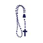 12 unid - Terço Nylon Azul Transparente Entremeio Sag Coração de Jesus e Nossa Senhora Aparecida  27cm