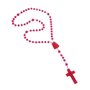 12 unid - Terço Nylon Rosa Trasparente Entremeio Sag Coração de Jesus e Nossa Senhora Aparecida  27cm