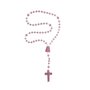 12 unid -Terço Nylon Rosa Translucido Entremeio Sag Coração de Jesus e Nossa Senhora Aparecida  27cm