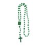 12 unid - Terço Nylon Verde Escuro Translucido Entremeio Sag Coração de Jesus e Nossa Senhora Aparecida 34cm