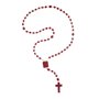 12 unid - Terço Nylon Vermelho Leitoso Entremeio Sag Coração de Jesus e Nossa Senhora Aparecida 34cm