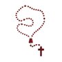 12 unid - Terço Nylon Vermelho Leitoso Entremeio Sag Coração de Jesus e Nossa Senhora Aparecida  27cm