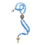 Terço Pulso de São Bento Semi Cristal Azul Claro - 6 mm