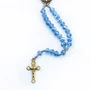 Terço Pulso de São Bento Semi Cristal Azul Claro - 6 mm