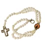 Terço Pulso de Nossa Senhora Aparecida Pérola Branca - 4 mm