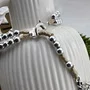 Terço Pulso de Nossa Senhora Aparecida Prata - 6 mm