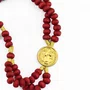 Terço Pulso Perfumada de São Bento Dourado Vermelho - 6 mm