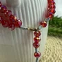 Terço Pulso de São Bento Semi Cristal Vermelho - 6 mm