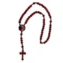 Terço Sagrada Família Madeira Vermelha  - 6 mm