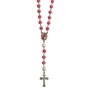 Terço de Santa Filomena Conta Crespa Rosa - 10 mm