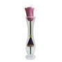 Vaso Solitário com Vela em Formato de Rosa - 24 cm 