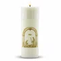 Vela Advento Branca para Altar Nascimento Dourado - 20 x 7 cm 