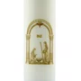 Vela Advento Branca para Altar Nascimento Dourado - 20 x 7 cm 