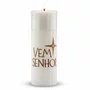 Vela Advento Branca para Altar Vem Senhor - 20 x 7 cm 