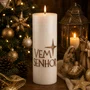 Vela Advento Branca para Altar Vem Senhor - 20 x 7 cm 