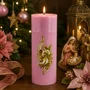 Vela Advento Rosa para Altar Anjo - 20 x 7 cm 