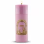 Vela Advento Rosa para Altar Nascimento Dourado - 20 x 7 cm 