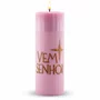 Vela Advento Rosa para Altar Vem Senhor - 20 x 7 cm 